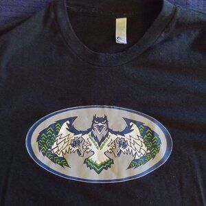 The Dark Knight of the Skies - Batman Seahawk Fusion T-Shirt - American Apparel
